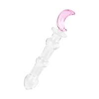 Glasdildo mit Mond-Applikation, 19,5 cm Glasdildo mit Mond-Applikation, 19,5 cm