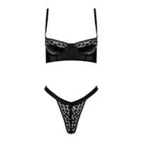 Sinnliches Wetlook-BH-Set mit Spitze, 2-tlg. Sinnliches Wetlook-BH-Set mit Spitze, 2-tlg.