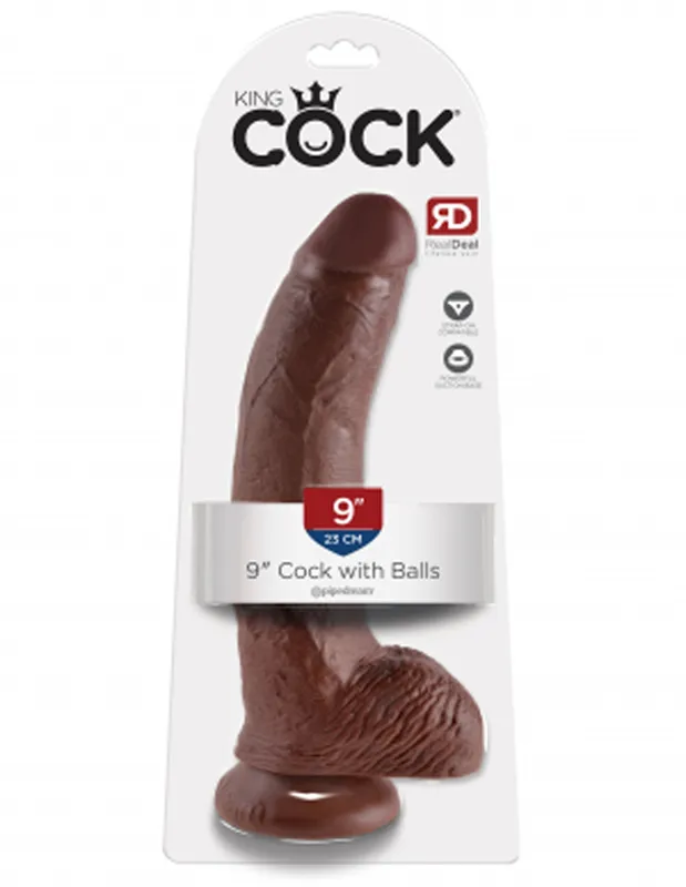 King Cock Dildo mit Hoden - 25 cm - Dunkel – Bild 4