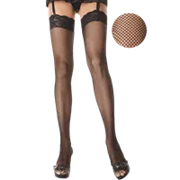 Netz-Strapsstrümpfe mit floralem Bund 20DEN Netz-Strapsstrümpfe mit floralem Bund 20DEN