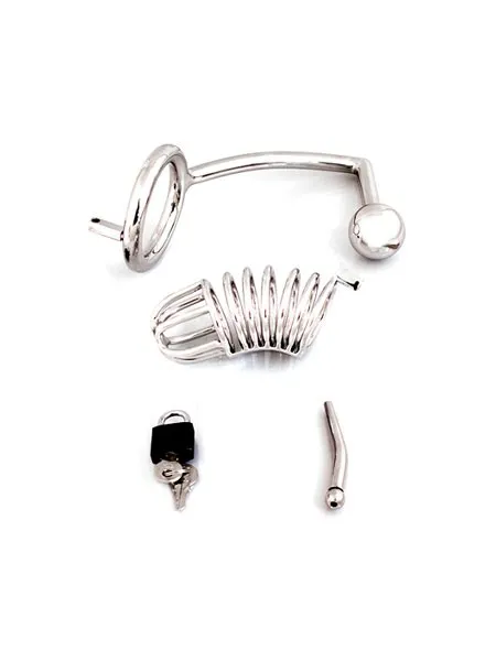 Chastity Cage with Screw: Keuschheitskäfig mit 45mm Ring, Dilator und Analplug Chastity Cage with Screw: Keuschheitskäfig mit 45mm Ring, Dilator und Analplug