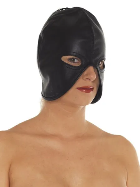 Leder-Henkersmaske, schwarz Leder-Henkersmaske, schwarz