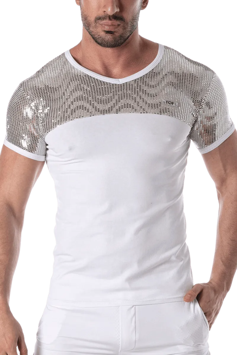 Glitzershirt weiß silber Glitzershirt weiß silber