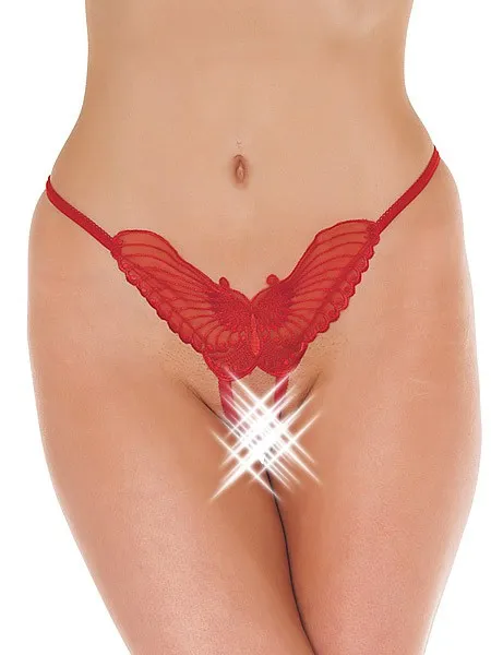 Ouvert-Tanga: Schmetterling, rot (One Size) Ouvert-Tanga: Schmetterling, rot (One Size)