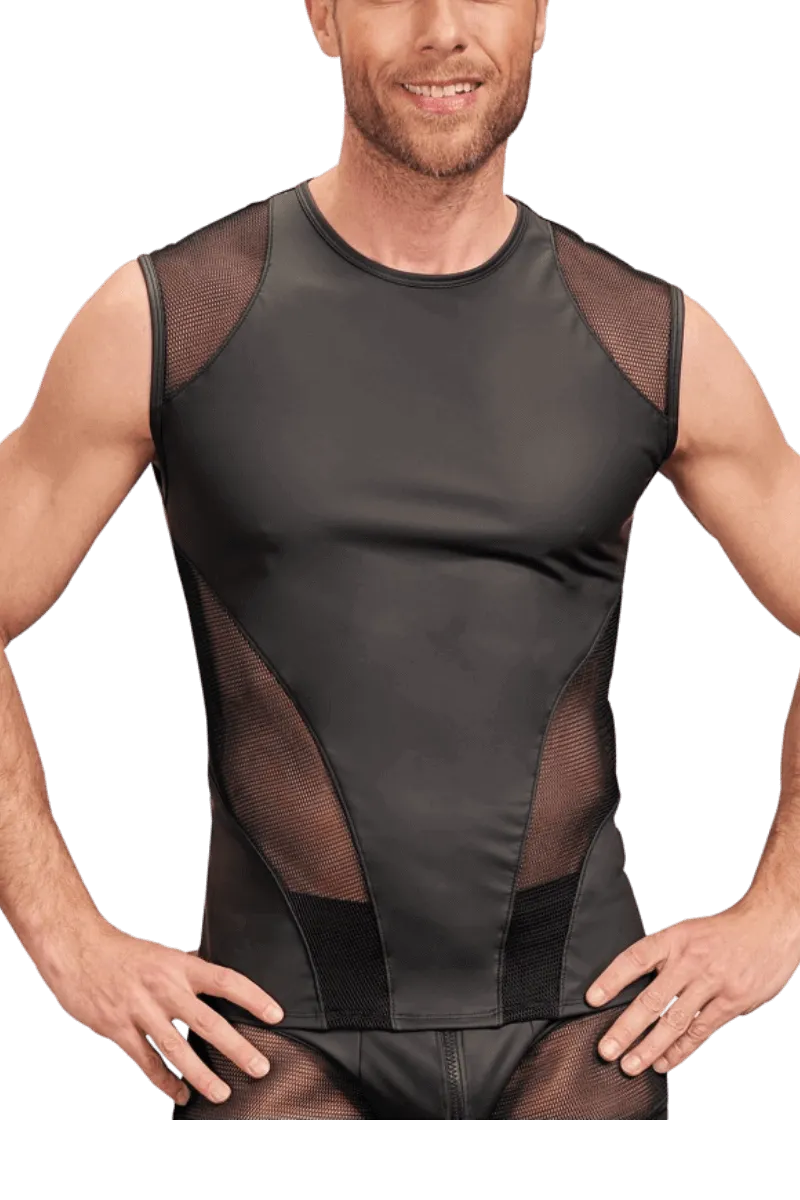 Shirt Wetlook mit Netz-Einsätzen Shirt Wetlook mit Netz-Einsätzen