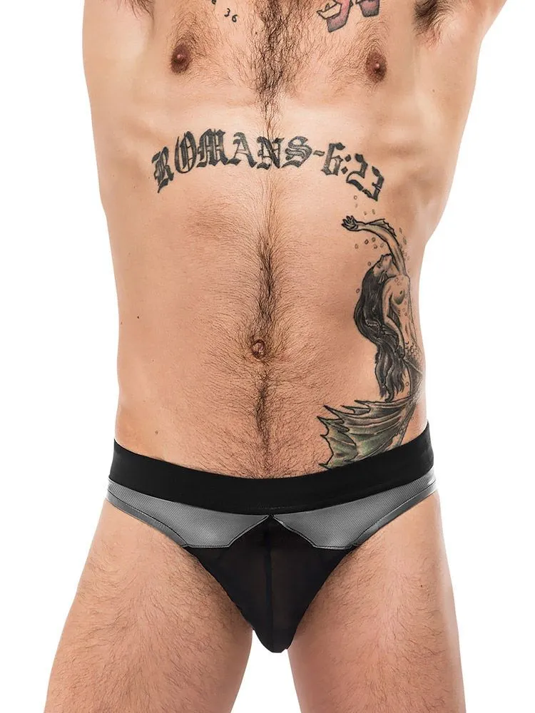 Male Power Iron Clad: String, grau (S/M) Male Power Iron Clad: String, grau (S/M)