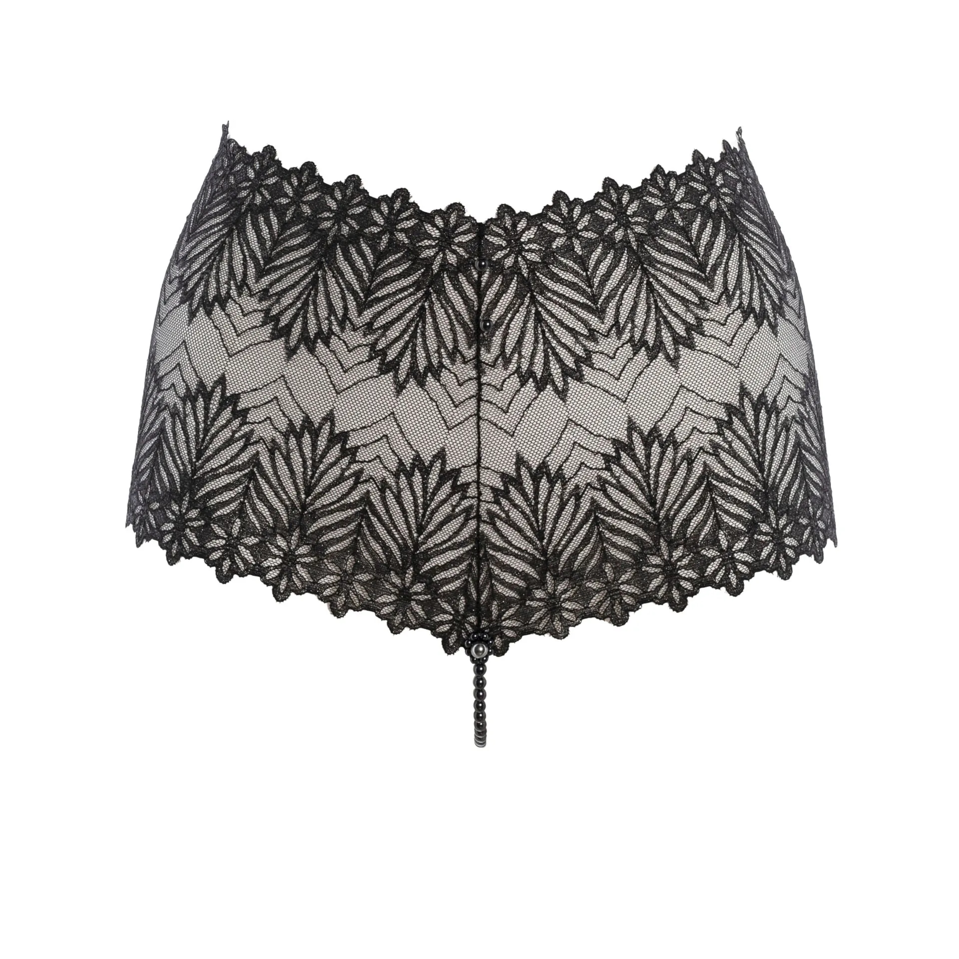 Bracli - Destinos Dunkle Strumpfhosen - Schwarze Perlenstring-Dessous Größe Plus – Bild 2