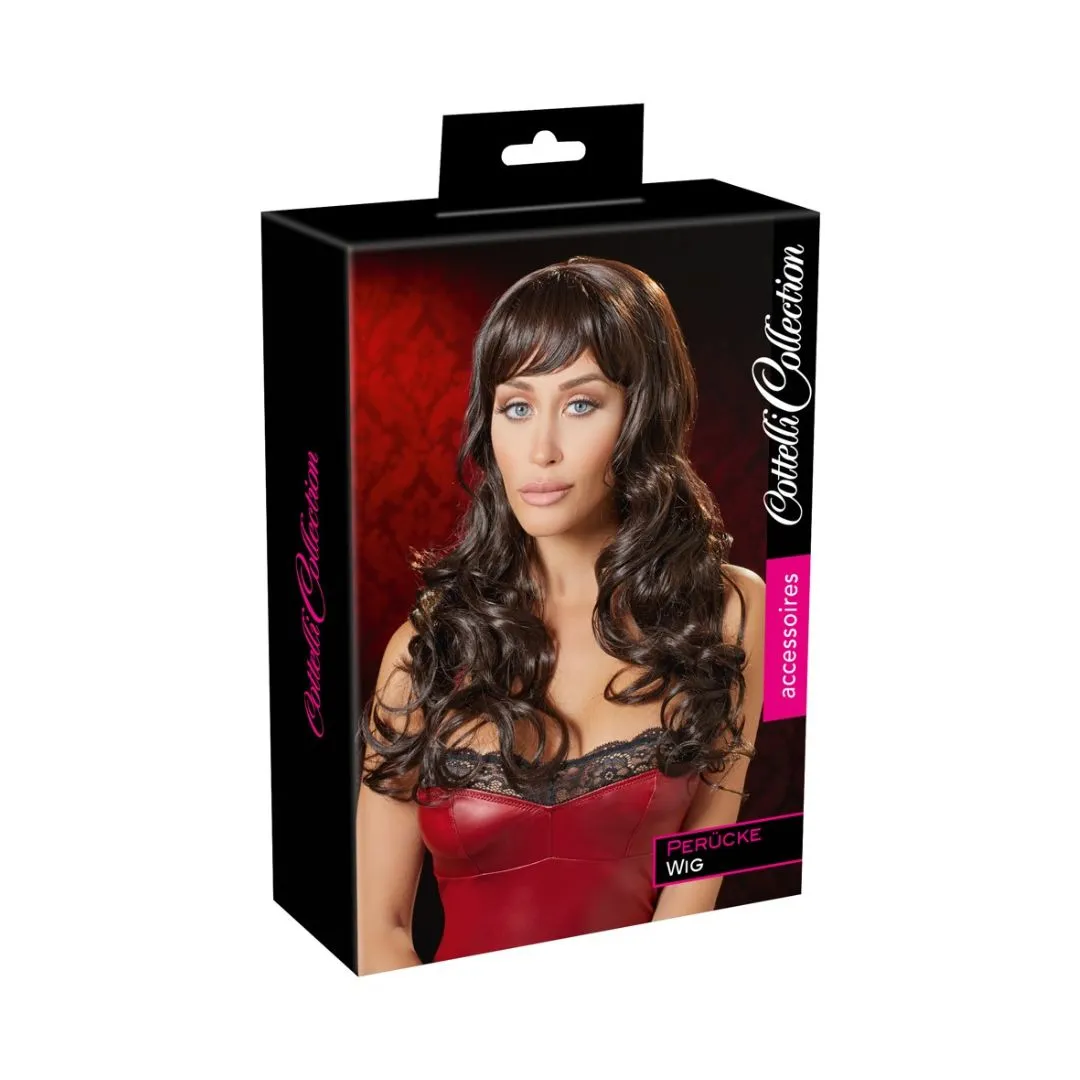 Perücke dunkelbraun, lang – Bild 4