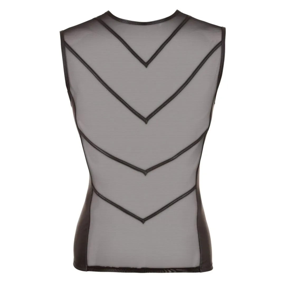 Transparentes Shirt mit Einsätzen aus Powernet – Bild 4