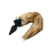 Silikon-Vibroplug mit Fuchsschwanz, schwarz Silikon-Vibroplug mit Fuchsschwanz, schwarz