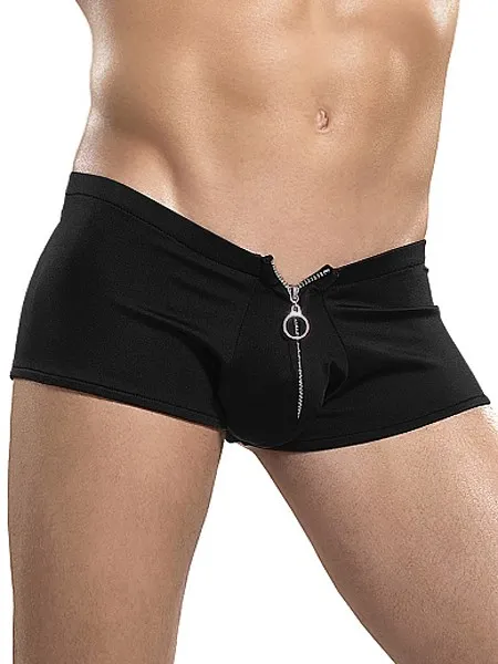 Male Power Nylon Lycra: Zipper Short, schwarz (L/XL) Male Power Nylon Lycra: Zipper Short, schwarz (L/XL)
