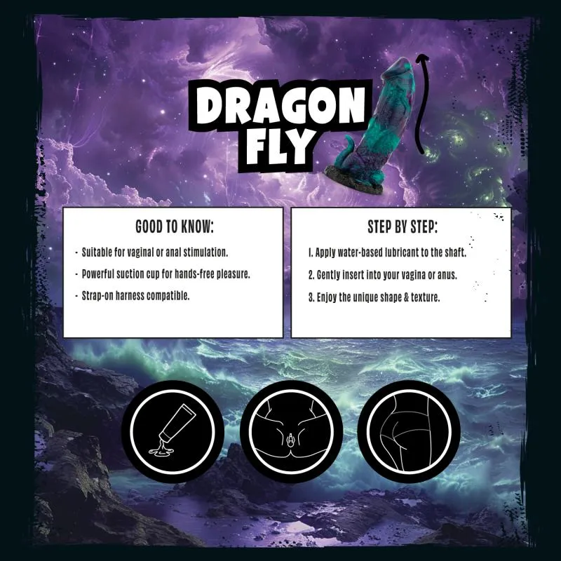 Mythical Mates - Dragonfly Dildo Lila & Grün - 22.6 cm – Bild 4