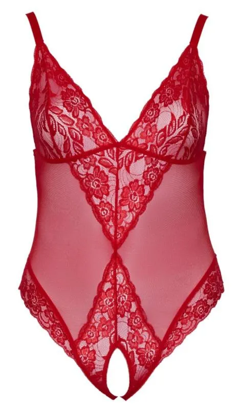 Bodysuit mit offenem Schritt - Rot – Bild 4