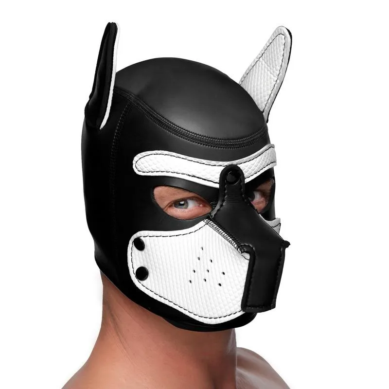 Spike Puppy BDSM Hood - Schwarz/Weiß – Bild 3