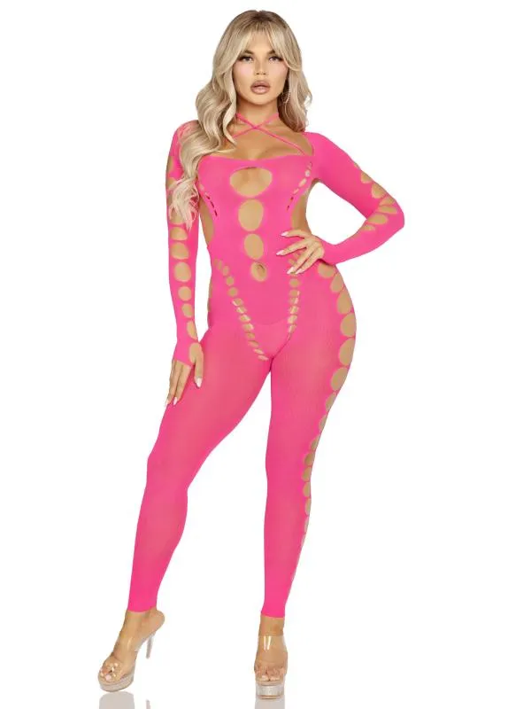 Leg Avenue - Nahtloser Bodystocking - Rosa – Bild 4