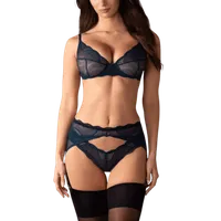 3tlg. Lingerie Set in blau 3tlg. Lingerie Set in blau