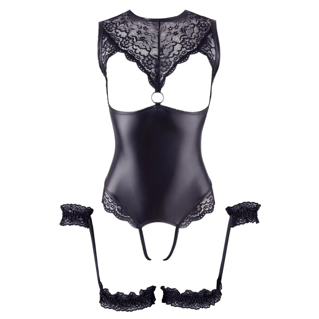 Body Ouvert mit offenen Cups und Handfesseln – Bild 3