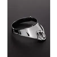 Triune Locking Cleopatra Collar with Ring: Edelstahl-Halsfessel (M/L) Triune Locking Cleopatra Collar with Ring: Edelstahl-Halsfessel (M/L)