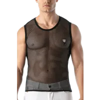 Herren Tanktop Netz in schwarz Herren Tanktop Netz in schwarz