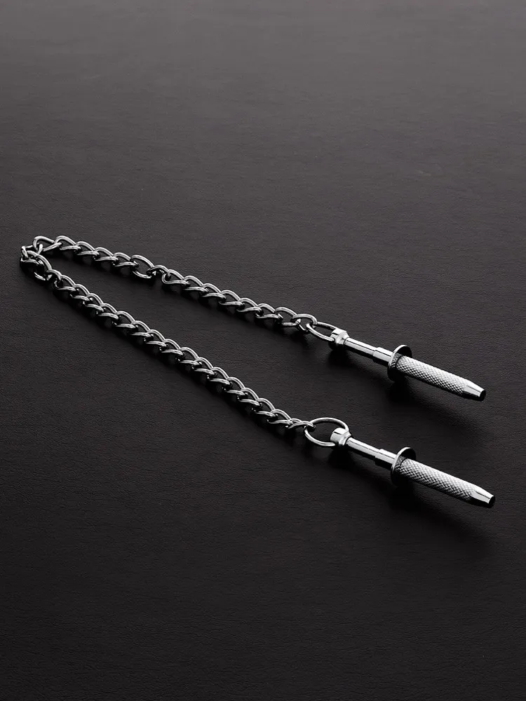 Triune Nipple Grabber: Edelstahl-Nippelgreifer mit Kette Triune Nipple Grabber: Edelstahl-Nippelgreifer mit Kette