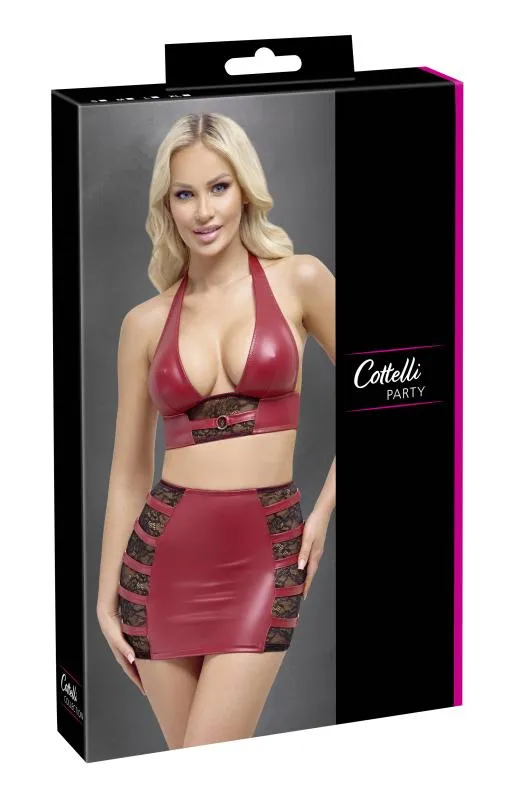 Cottelli PARTY – Crop Top & Minirock Set – Rot – Bild 3