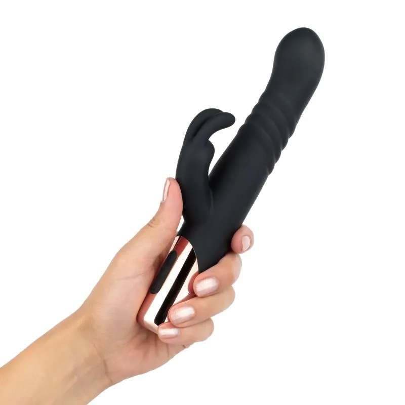 Rosy Gold - Rabbit Vibrator mit Stoßfunktion - Schwarz – Bild 2