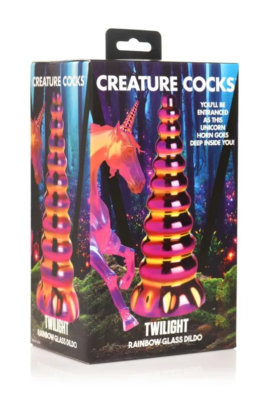 Creature Cocks - Twilight Regenbogen Glas Dildo – Bild 4