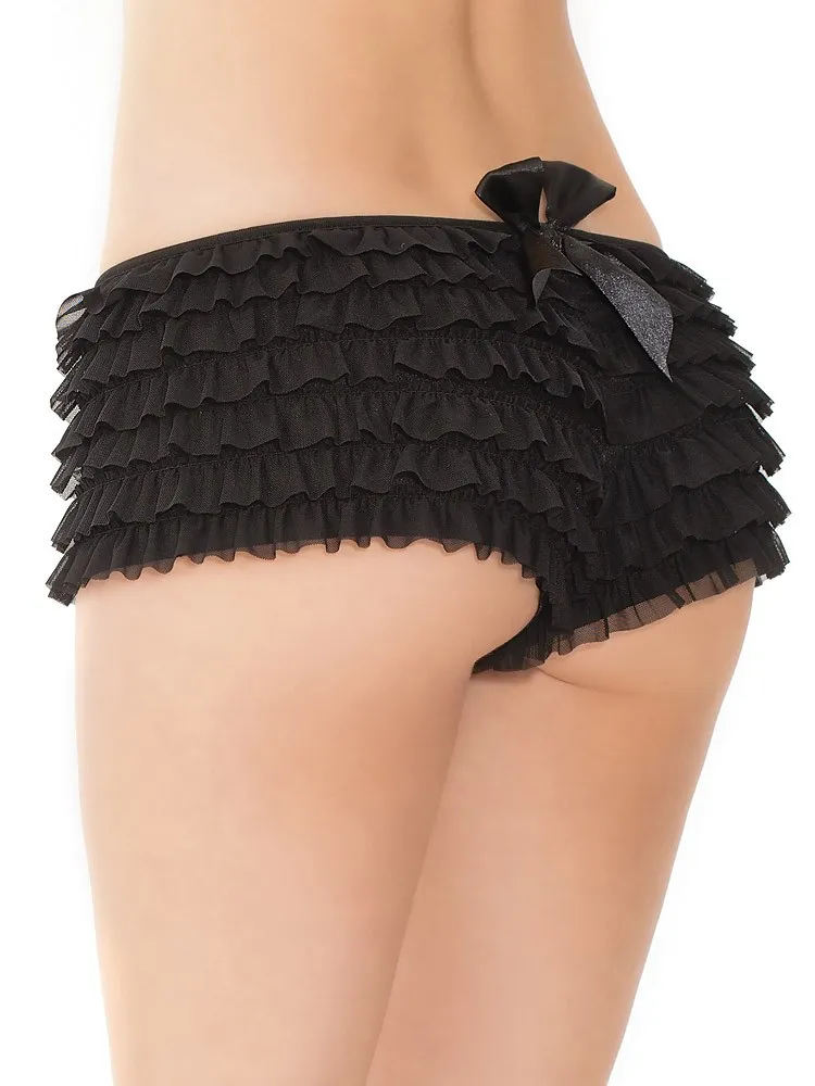 Coquette: Rüschen-Panty, schwarz (Queen Size) Coquette: Rüschen-Panty, schwarz (Queen Size)