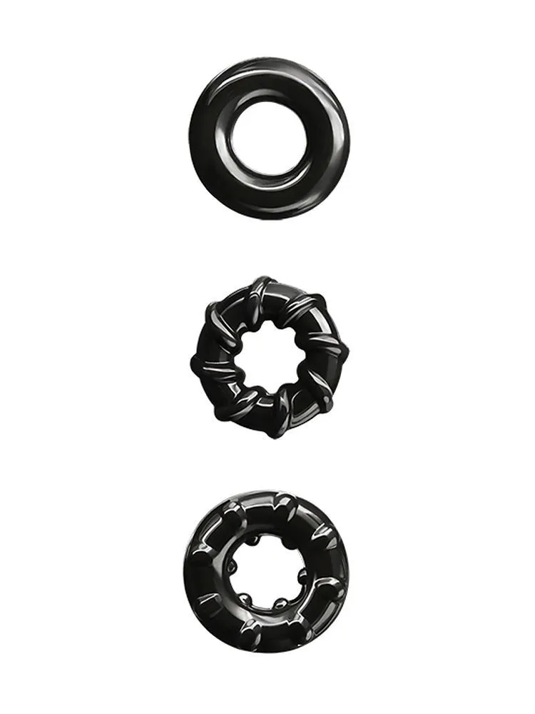 Renegade Dyno Rings: Penisring 3er Set, schwarz Renegade Dyno Rings: Penisring 3er Set, schwarz