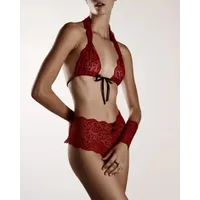 Bracli - Flame Paris Set Rot - Luxus-Dessous mit Perlenstimulation Größe Plus Bracli - Flame Paris Set Rot - Luxus-Dessous mit Perlenstimulation Größe Plus