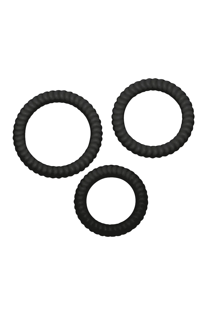 3tlg. Penisring-Set mit Rillen - Ø 2,6/3/3,5cm 3tlg. Penisring-Set mit Rillen - Ø 2,6/3/3,5cm