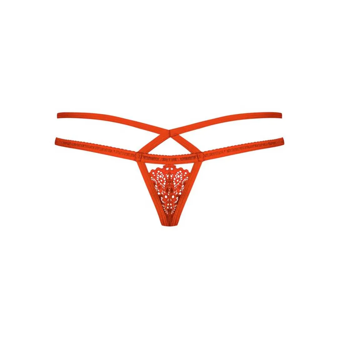 String aus roter Spitze mit Stretchriemchen – Bild 3