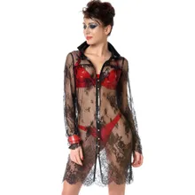 Patrice Catanzaro Adela: Spitzen-Longbluse, schwarz (L) Patrice Catanzaro Adela: Spitzen-Longbluse, schwarz (L)