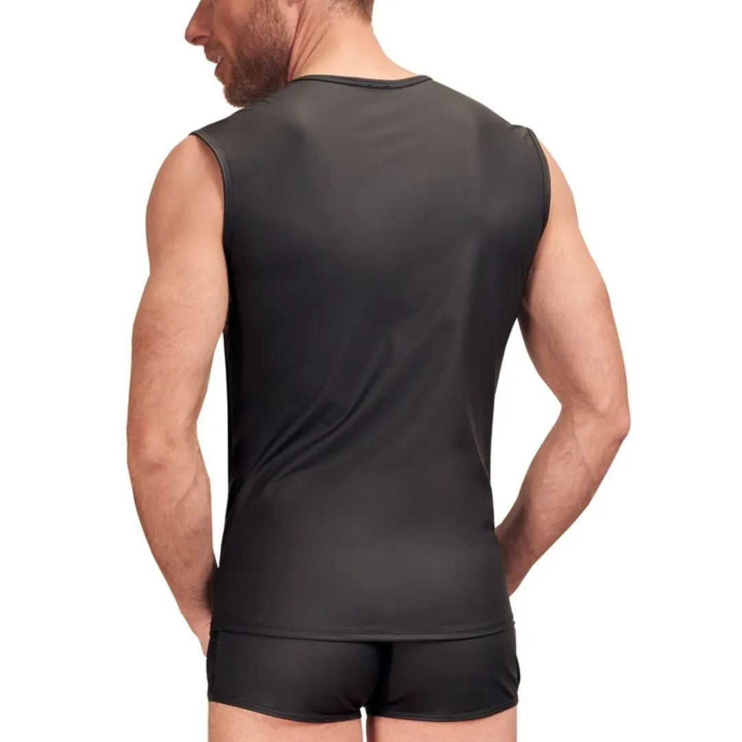 Ärmelloses Shirt im Mattlook mit Netz-Einsätzen – Bild 3