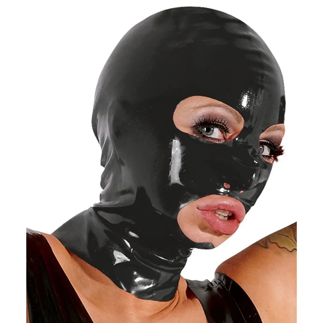 Kopfmaske aus Latex mit Nasenlöchern – Bild 3