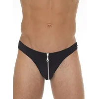 String mit Reißverschluss: Long John, schwarz (One Size) String mit Reißverschluss: Long John, schwarz (One Size)