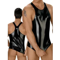 Eros Veneziani: Lackshirt, schwarz (L/XL) Eros Veneziani: Lackshirt, schwarz (L/XL)