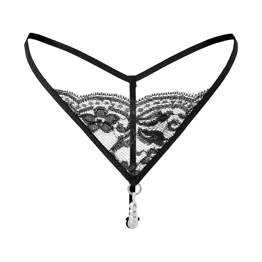 Spitzenstring mit edler Perlenkette Spitzenstring mit edler Perlenkette