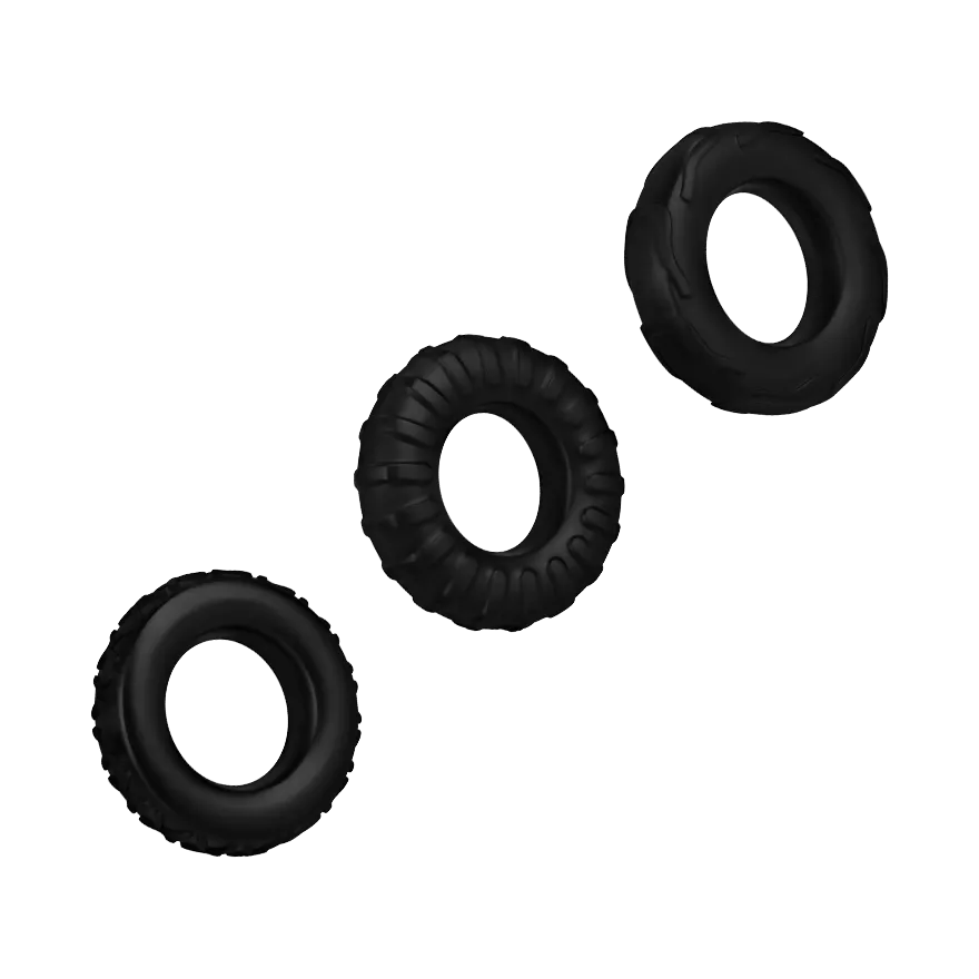 Penisring-Set aus Silikon, 3 Teile, 2 - 5 cm Penisring-Set aus Silikon, 3 Teile, 2 - 5 cm