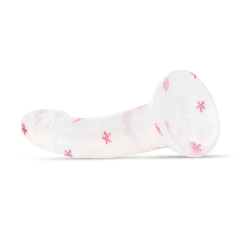 Dildo Collection Flower Power Dildo – Rosa Glitzerdesign 15 cm – Bild 3