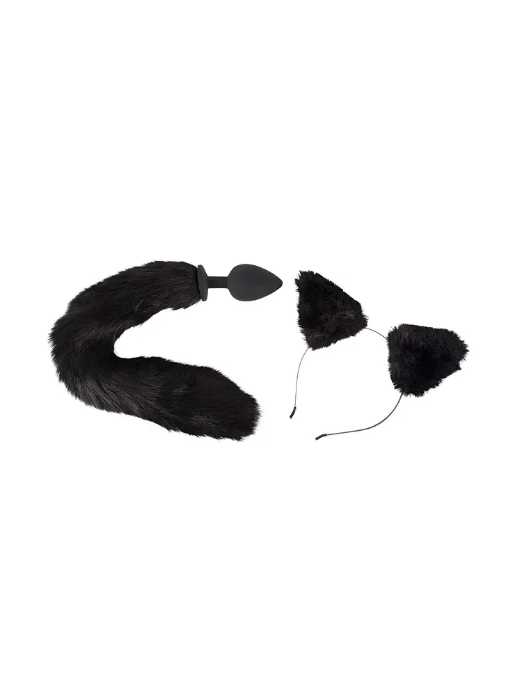 Bad Kitty Pet Play Plug & Ears: Analplug und Plüschohren, schwarz Bad Kitty Pet Play Plug & Ears: Analplug und Plüschohren, schwarz