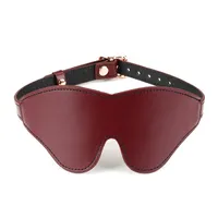 Wine Red - Leather Blindfold with Rose Gold Buckle Wine Red - Leather Blindfold with Rose Gold Buckle