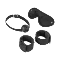 Bondage-Set mit Ballknebel, 3 Teile Bondage-Set mit Ballknebel, 3 Teile