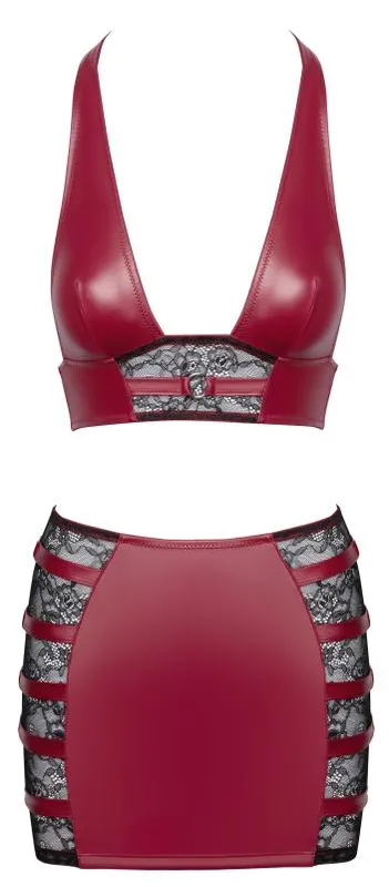 Cottelli PARTY – Crop Top & Minirock Set – Rot – Bild 4