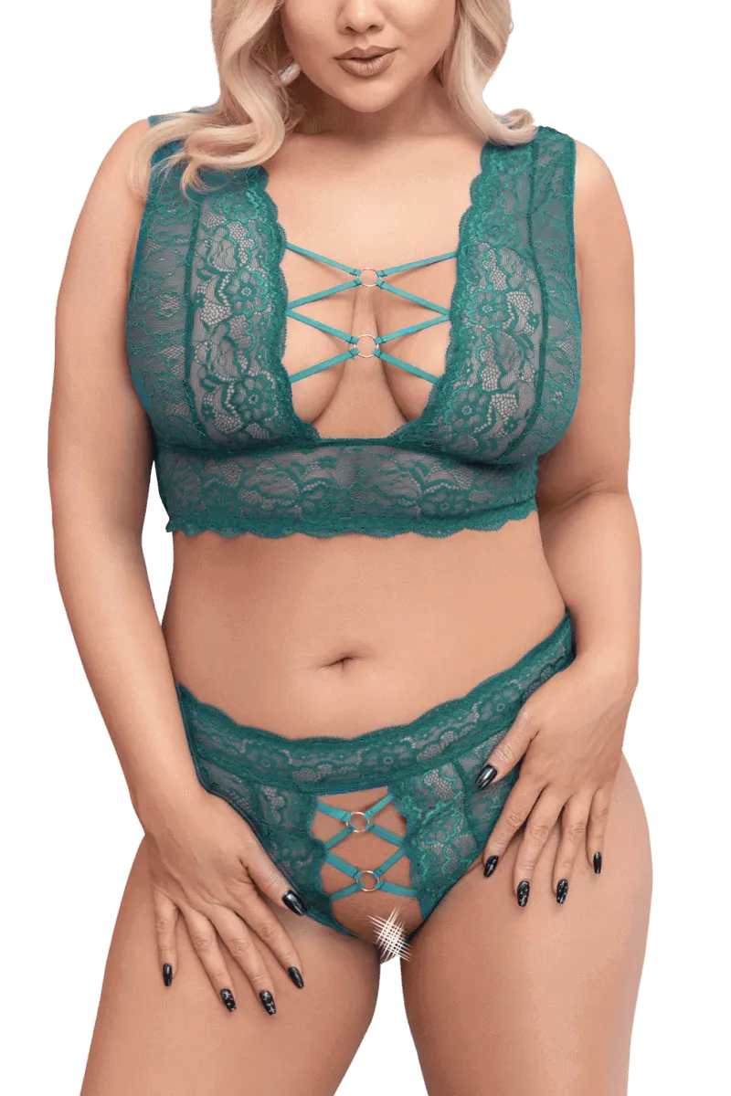 2tlg. Set aus Spitze Plus Size türkis 2tlg. Set aus Spitze Plus Size türkis