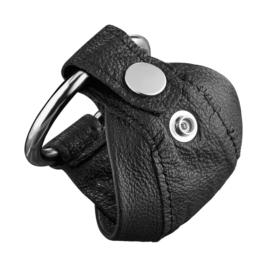 Leder-Peniskäfig mit Druckknopf Leder-Peniskäfig mit Druckknopf
