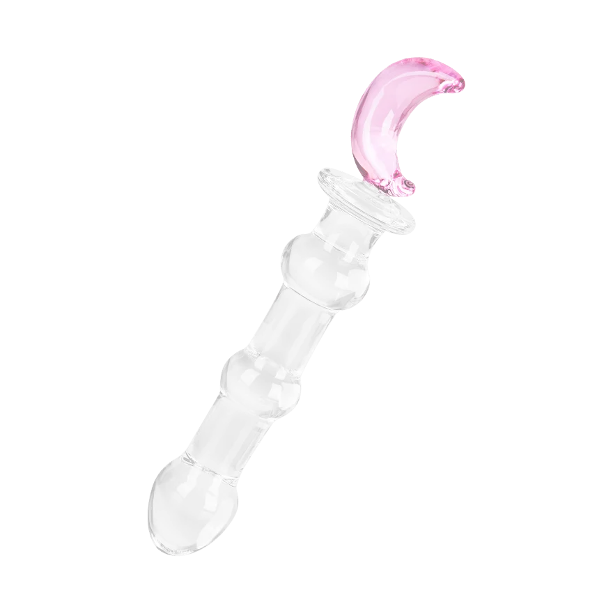 Glasdildo mit Mond-Applikation, 19,5 cm Glasdildo mit Mond-Applikation, 19,5 cm