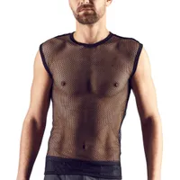 Ärmelloses Shirt aus grobem Netz Ärmelloses Shirt aus grobem Netz