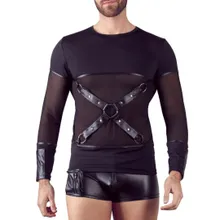 Langarm-Shirt im Mattlook mit abknöpfbarem Brustharness Langarm-Shirt im Mattlook mit abknöpfbarem Brustharness