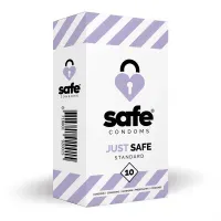 SAFE – Kondome mit silikonbasiertem Gleitmittel – Standard – 10 Stück SAFE – Kondome mit silikonbasiertem Gleitmittel – Standard – 10 Stück